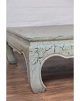 Vintage Thai Teak Coffee Table with Mint Green Distressed Finish and Chow Legs-11. Asian & Chinese Furniture, Art, Antiques, Vintage Home Décor for sale at FEA Home