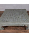 Vintage Thai Teak Coffee Table with Mint Green Distressed Finish and Chow Legs-8. Asian & Chinese Furniture, Art, Antiques, Vintage Home Décor for sale at FEA Home