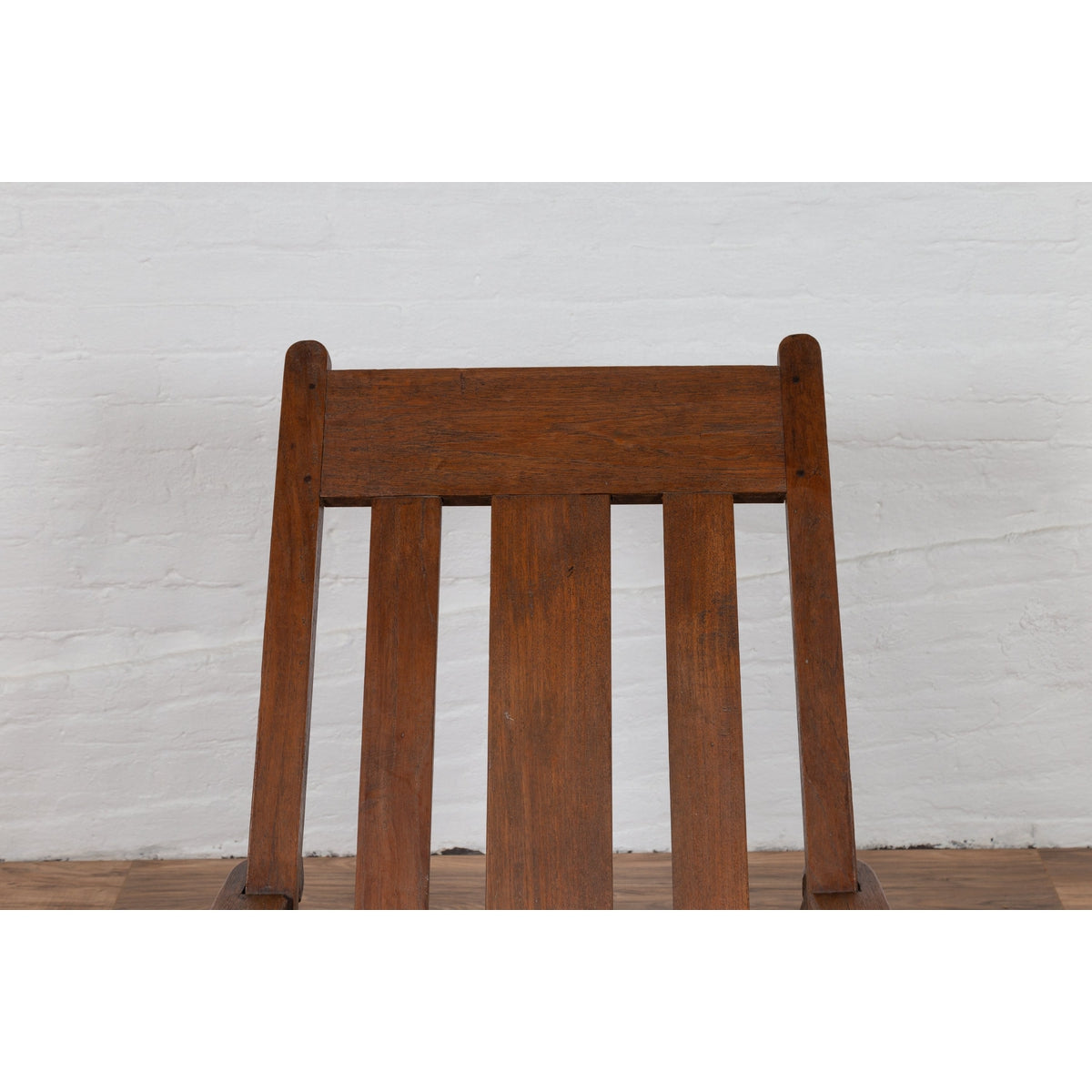 Antique Indonesian Teak Plantation Lounge Chair from Madura with Slanted Back-8. Asian & Chinese Furniture, Art, Antiques, Vintage Home Décor for sale at FEA Home