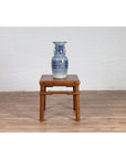 Chinese Ming Style Vintage Natural Wood Side Table with Humpback Stretcher-3. Asian & Chinese Furniture, Art, Antiques, Vintage Home Décor for sale at FEA Home