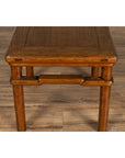 Chinese Ming Style Vintage Natural Wood Side Table with Humpback Stretcher-13. Asian & Chinese Furniture, Art, Antiques, Vintage Home Décor for sale at FEA Home
