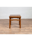 Chinese Antique Ming Style Natural Wood Side Table with Humpback Stretcher-13. Asian & Chinese Furniture, Art, Antiques, Vintage Home Décor for sale at FEA Home