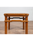 Chinese Antique Ming Style Natural Wood Side Table with Humpback Stretcher-11. Asian & Chinese Furniture, Art, Antiques, Vintage Home Décor for sale at FEA Home