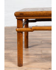Chinese Antique Ming Style Natural Wood Side Table with Humpback Stretcher-7. Asian & Chinese Furniture, Art, Antiques, Vintage Home Décor for sale at FEA Home
