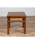 Chinese Antique Ming Style Natural Wood Side Table with Humpback Stretcher-5. Asian & Chinese Furniture, Art, Antiques, Vintage Home Décor for sale at FEA Home