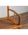 Ming Dynasty Style Wedding Armchairs with Curving Arms and Woven Rattan Seats-7. Asian & Chinese Furniture, Art, Antiques, Vintage Home Décor for sale at FEA Home