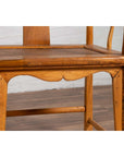 Ming Dynasty Style Wedding Armchairs with Curving Arms and Woven Rattan Seats-8. Asian & Chinese Furniture, Art, Antiques, Vintage Home Décor for sale at FEA Home