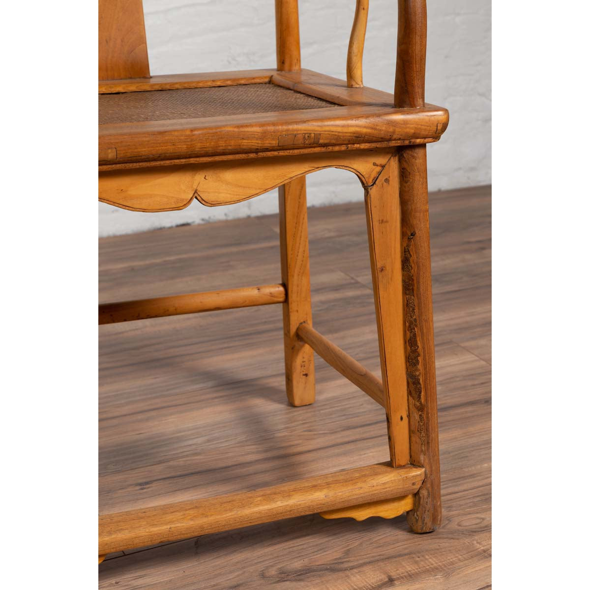 Ming Dynasty Style Wedding Armchairs with Curving Arms and Woven Rattan Seats-9. Asian & Chinese Furniture, Art, Antiques, Vintage Home Décor for sale at FEA Home