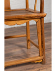 Ming Dynasty Style Wedding Armchairs with Curving Arms and Woven Rattan Seats-9. Asian & Chinese Furniture, Art, Antiques, Vintage Home Décor for sale at FEA Home
