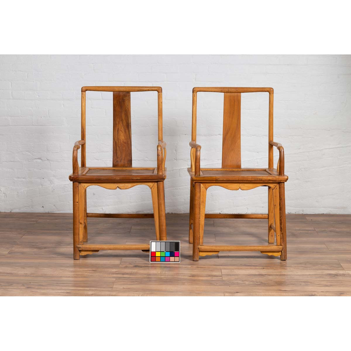 Ming Dynasty Style Wedding Armchairs with Curving Arms and Woven Rattan Seats-3. Asian & Chinese Furniture, Art, Antiques, Vintage Home Décor for sale at FEA Home