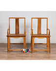 Ming Dynasty Style Wedding Armchairs with Curving Arms and Woven Rattan Seats-3. Asian & Chinese Furniture, Art, Antiques, Vintage Home Décor for sale at FEA Home