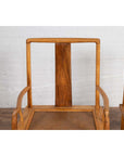 Ming Dynasty Style Wedding Armchairs with Curving Arms and Woven Rattan Seats-6. Asian & Chinese Furniture, Art, Antiques, Vintage Home Décor for sale at FEA Home