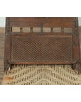 Antique Indian Rustic Low Seat Wooden Chair with Carved Rosettes and Twine Seat-13. Asian & Chinese Furniture, Art, Antiques, Vintage Home Décor for sale at FEA Home