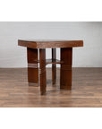 Chinese Vintage Art Deco Ribbed Game Table with Pull-Out Drawers and Canted Legs-12. Asian & Chinese Furniture, Art, Antiques, Vintage Home Décor for sale at FEA Home