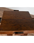 Chinese Vintage Art Deco Ribbed Game Table with Pull-Out Drawers and Canted Legs-5. Asian & Chinese Furniture, Art, Antiques, Vintage Home Décor for sale at FEA Home