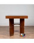 Chinese Vintage Art Deco Ribbed Game Table with Pull-Out Drawers and Canted Legs-4. Asian & Chinese Furniture, Art, Antiques, Vintage Home Décor for sale at FEA Home