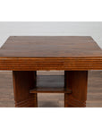 Chinese Vintage Art Deco Ribbed Game Table with Pull-Out Drawers and Canted Legs-11. Asian & Chinese Furniture, Art, Antiques, Vintage Home Décor for sale at FEA Home