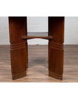 Chinese Vintage Art Deco Ribbed Game Table with Pull-Out Drawers and Canted Legs-10. Asian & Chinese Furniture, Art, Antiques, Vintage Home Décor for sale at FEA Home