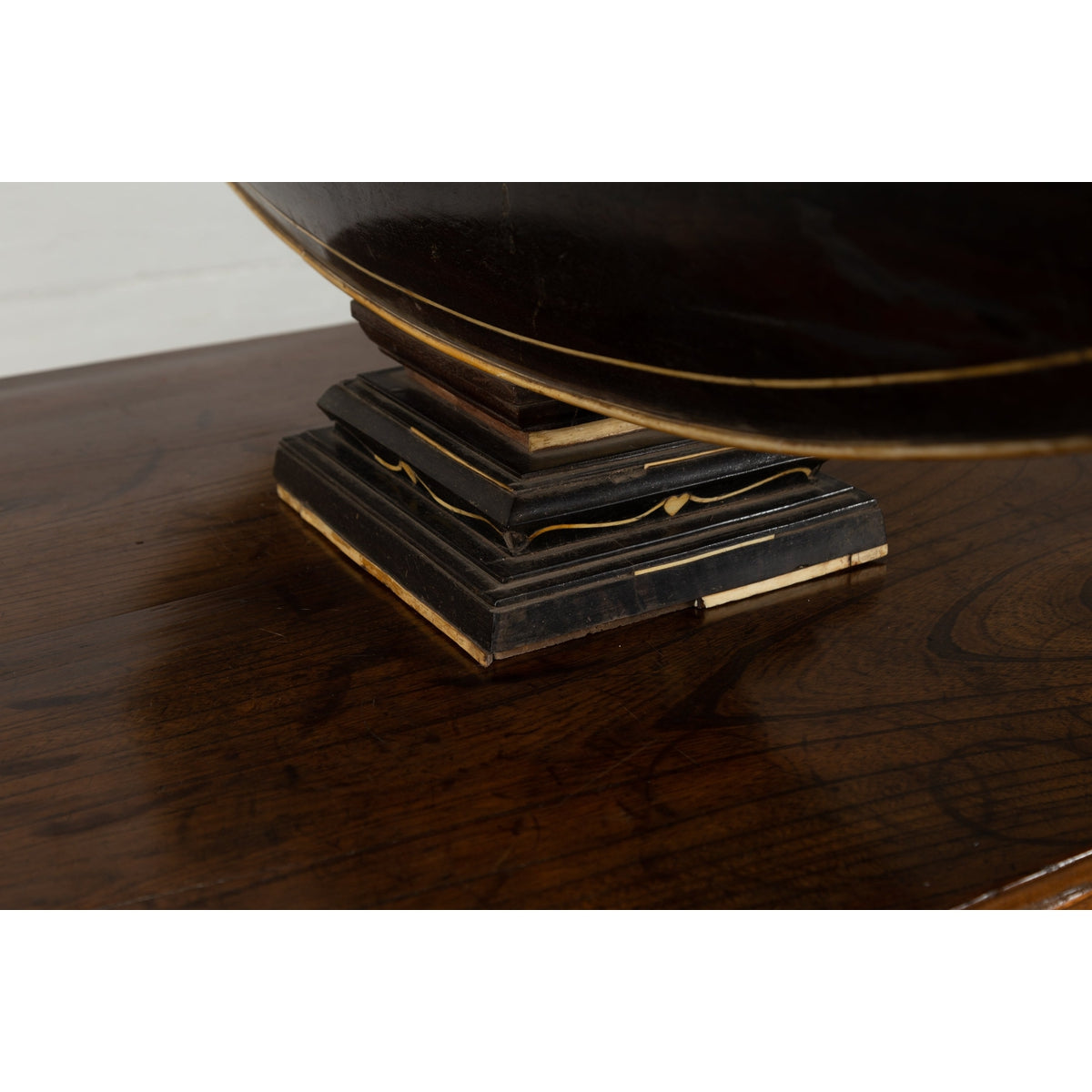Antique Indonesian Handmade Boat Model on Pedestal with Bone Inlay over Wood-9. Asian & Chinese Furniture, Art, Antiques, Vintage Home Décor for sale at FEA Home