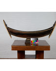 Antique Indonesian Handmade Boat Model on Pedestal with Bone Inlay over Wood-4. Asian & Chinese Furniture, Art, Antiques, Vintage Home Décor for sale at FEA Home