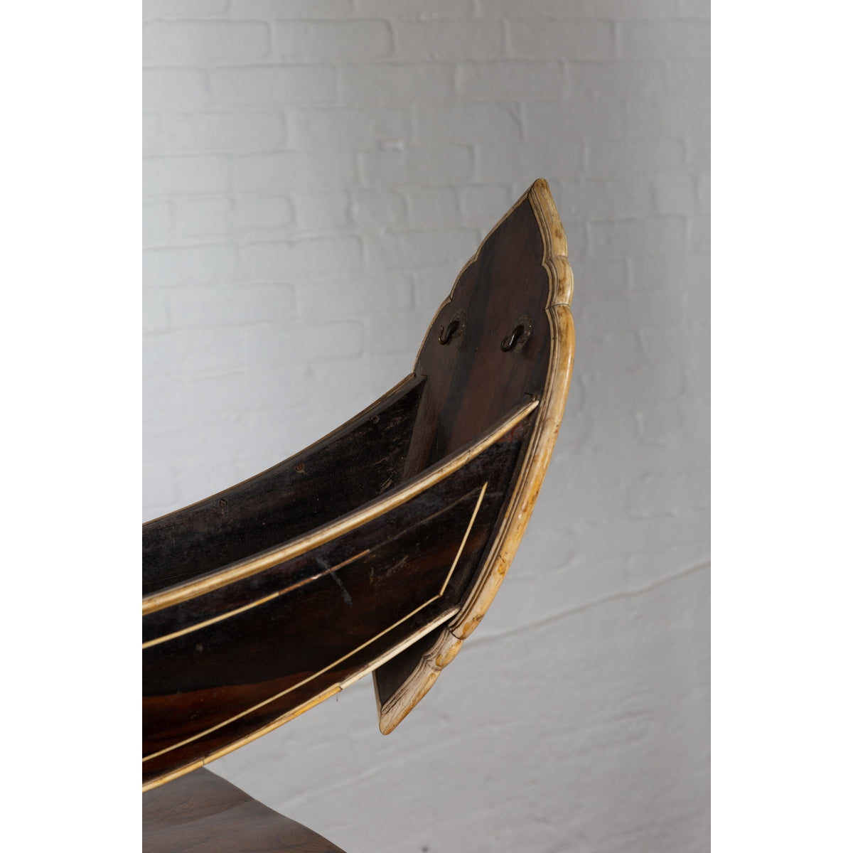 Antique Indonesian Handmade Boat Model on Pedestal with Bone Inlay over Wood-7. Asian & Chinese Furniture, Art, Antiques, Vintage Home Décor for sale at FEA Home