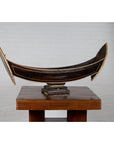 Antique Indonesian Handmade Boat Model on Pedestal with Bone Inlay over Wood-3. Asian & Chinese Furniture, Art, Antiques, Vintage Home Décor for sale at FEA Home