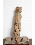 Indian Gujarat Hand Carved Temple Carving Statue Depicting a Woman and a Feline-4. Asian & Chinese Furniture, Art, Antiques, Vintage Home Décor for sale at FEA Home