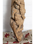 Indian Gujarat Hand Carved Temple Carving Statue Depicting a Woman and a Feline-13. Asian & Chinese Furniture, Art, Antiques, Vintage Home Décor for sale at FEA Home