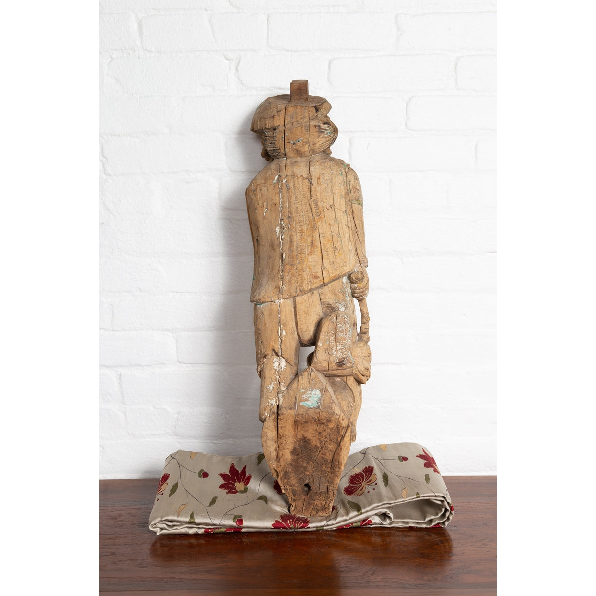 Indian Gujarat Hand Carved Temple Carving Statue Depicting a Woman and a Feline-5. Asian & Chinese Furniture, Art, Antiques, Vintage Home Décor for sale at FEA Home