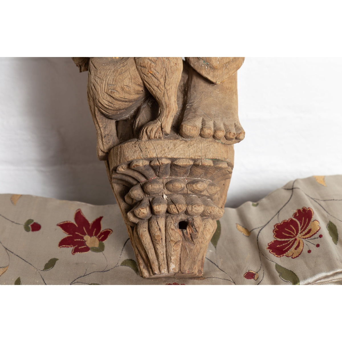 Indian Gujarat Hand Carved Temple Carving Statue Depicting a Woman and a Feline-12. Asian & Chinese Furniture, Art, Antiques, Vintage Home Décor for sale at FEA Home
