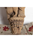 Indian Gujarat Hand Carved Temple Carving Statue Depicting a Woman and a Feline-12. Asian & Chinese Furniture, Art, Antiques, Vintage Home Décor for sale at FEA Home