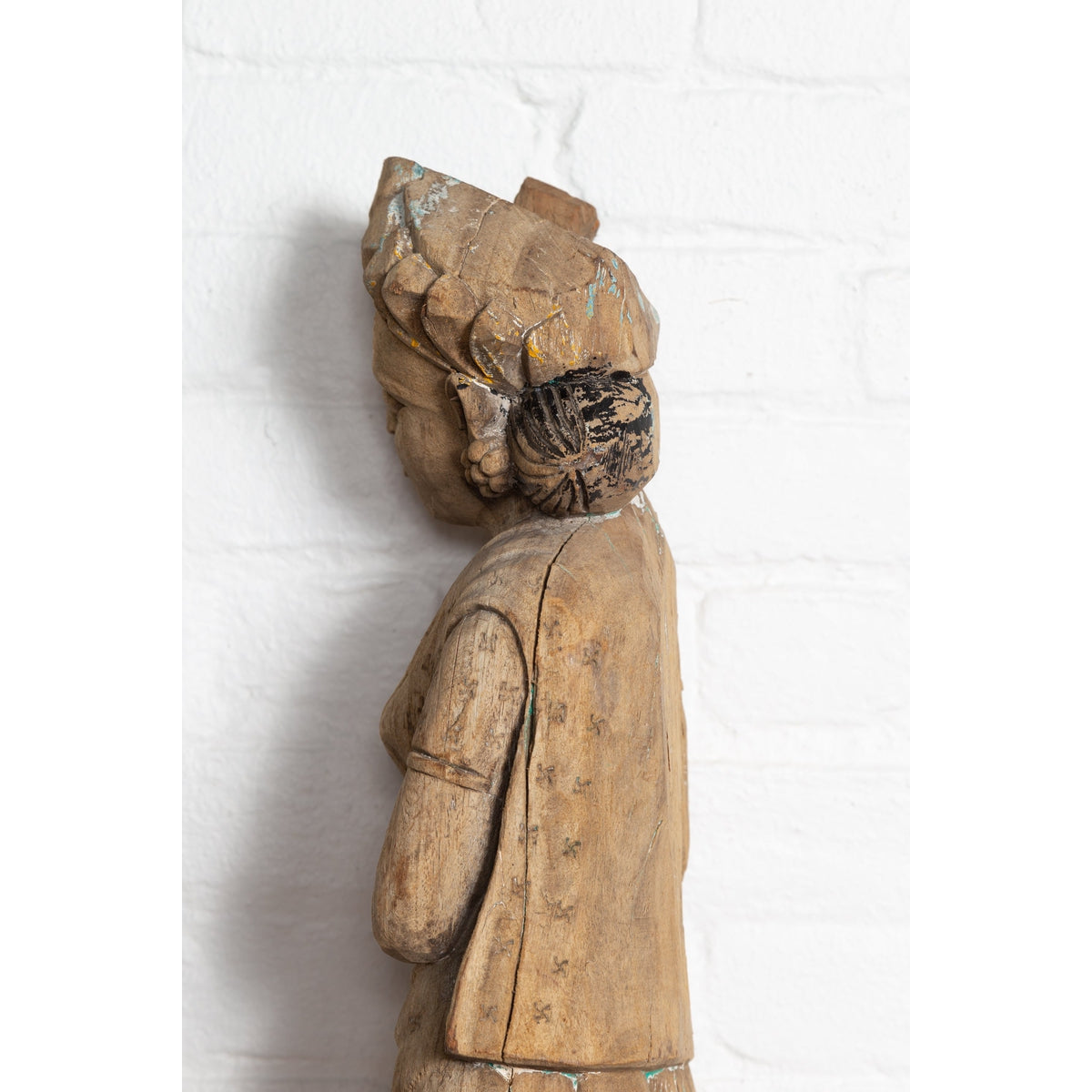 Antique Indian Gujarat Hand Carved Temple Carving Statue Depicting a Woman-13. Asian & Chinese Furniture, Art, Antiques, Vintage Home Décor for sale at FEA Home