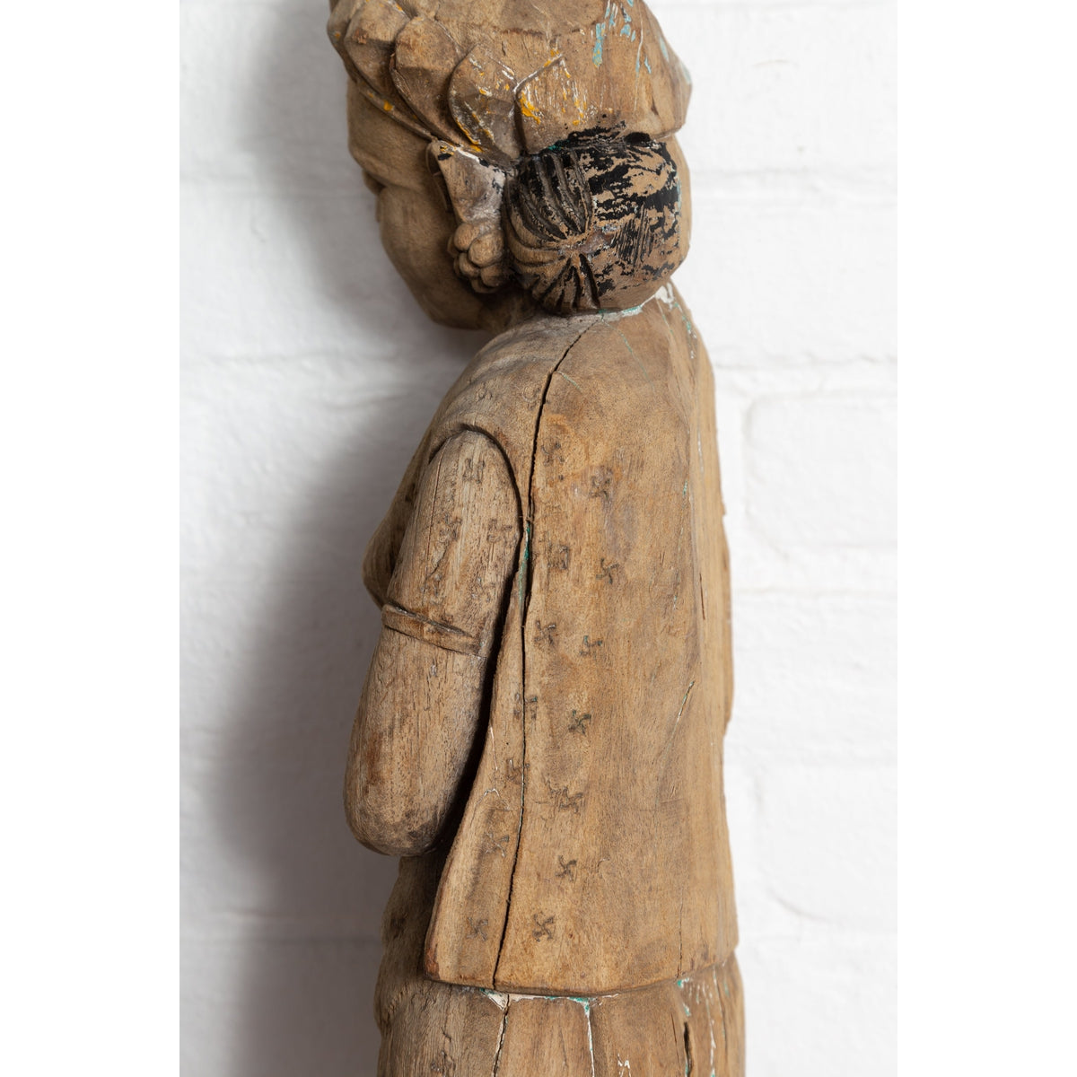 Antique Indian Gujarat Hand Carved Temple Carving Statue Depicting a Woman-14. Asian & Chinese Furniture, Art, Antiques, Vintage Home Décor for sale at FEA Home