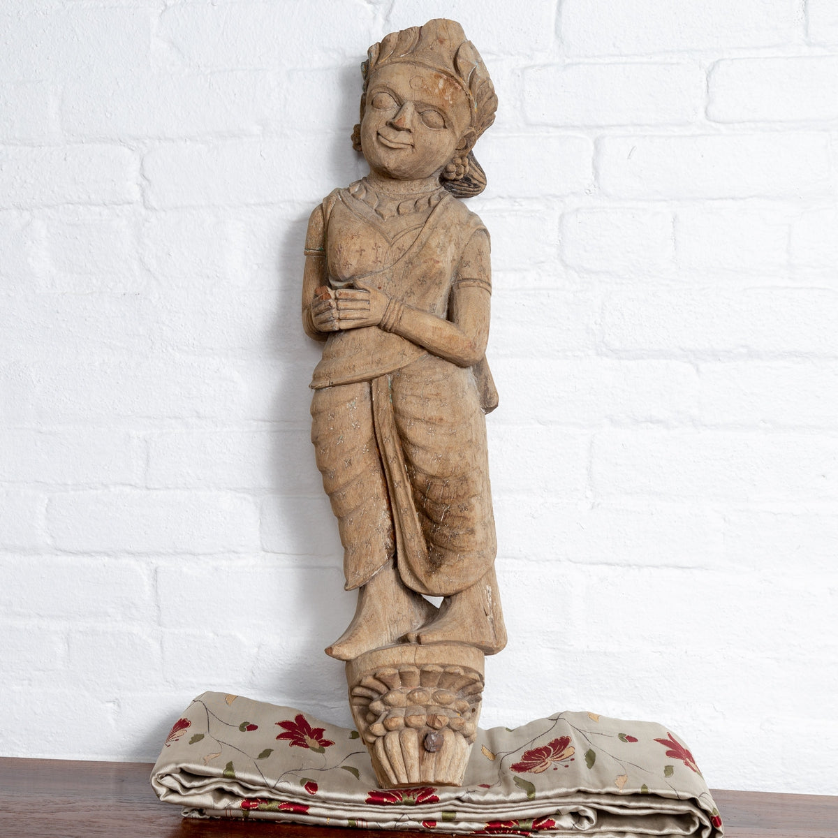 Antique Indian Gujarat Hand Carved Temple Carving Statue Depicting a Woman-2. Asian & Chinese Furniture, Art, Antiques, Vintage Home Décor for sale at FEA Home
