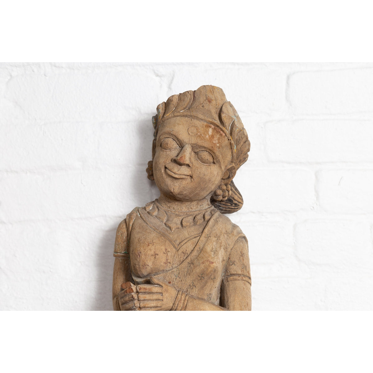 Antique Indian Gujarat Hand Carved Temple Carving Statue Depicting a Woman-4. Asian & Chinese Furniture, Art, Antiques, Vintage Home Décor for sale at FEA Home