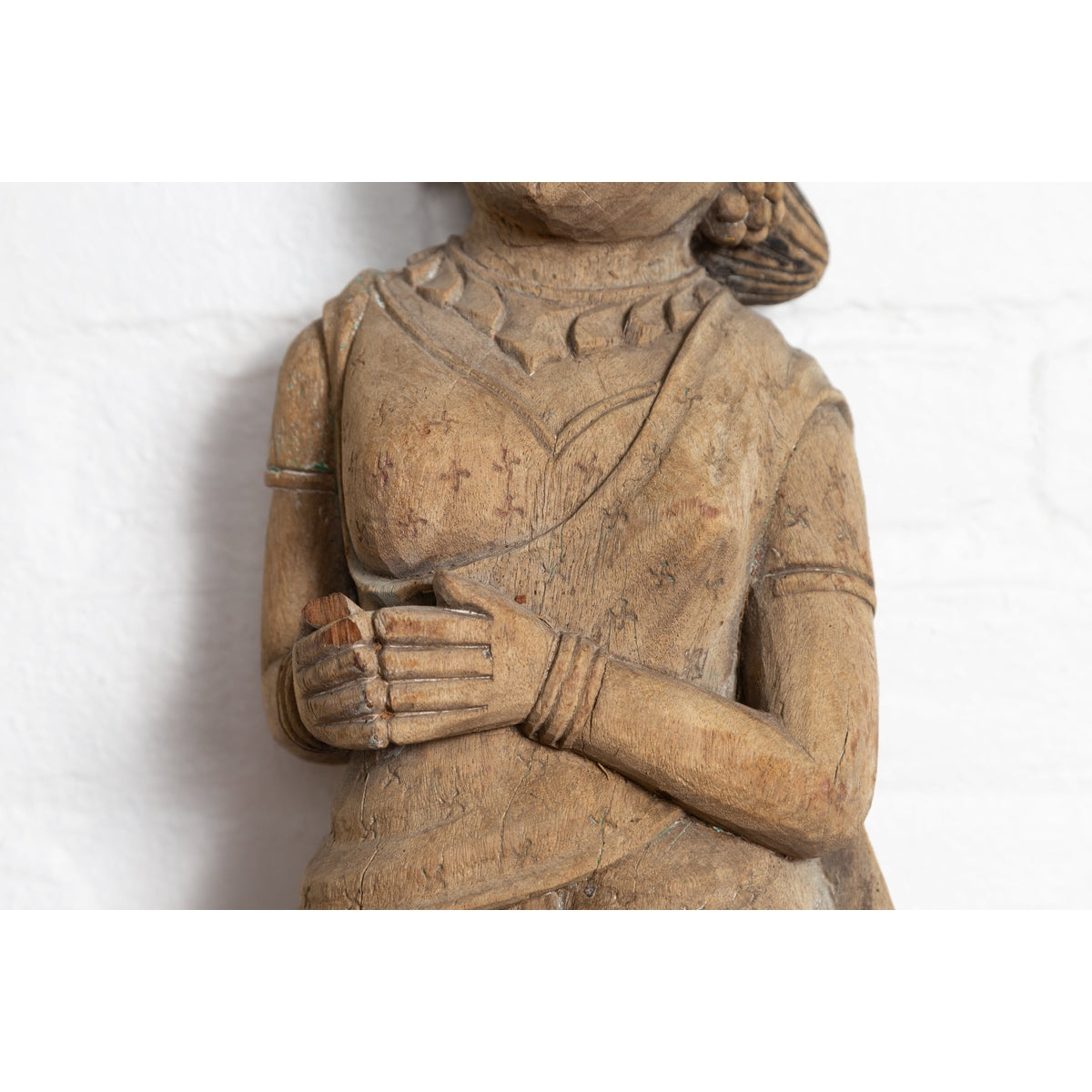 Antique Indian Gujarat Hand Carved Temple Carving Statue Depicting a Woman-6. Asian & Chinese Furniture, Art, Antiques, Vintage Home Décor for sale at FEA Home