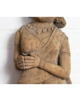Antique Indian Gujarat Hand Carved Temple Carving Statue Depicting a Woman-6. Asian & Chinese Furniture, Art, Antiques, Vintage Home Décor for sale at FEA Home