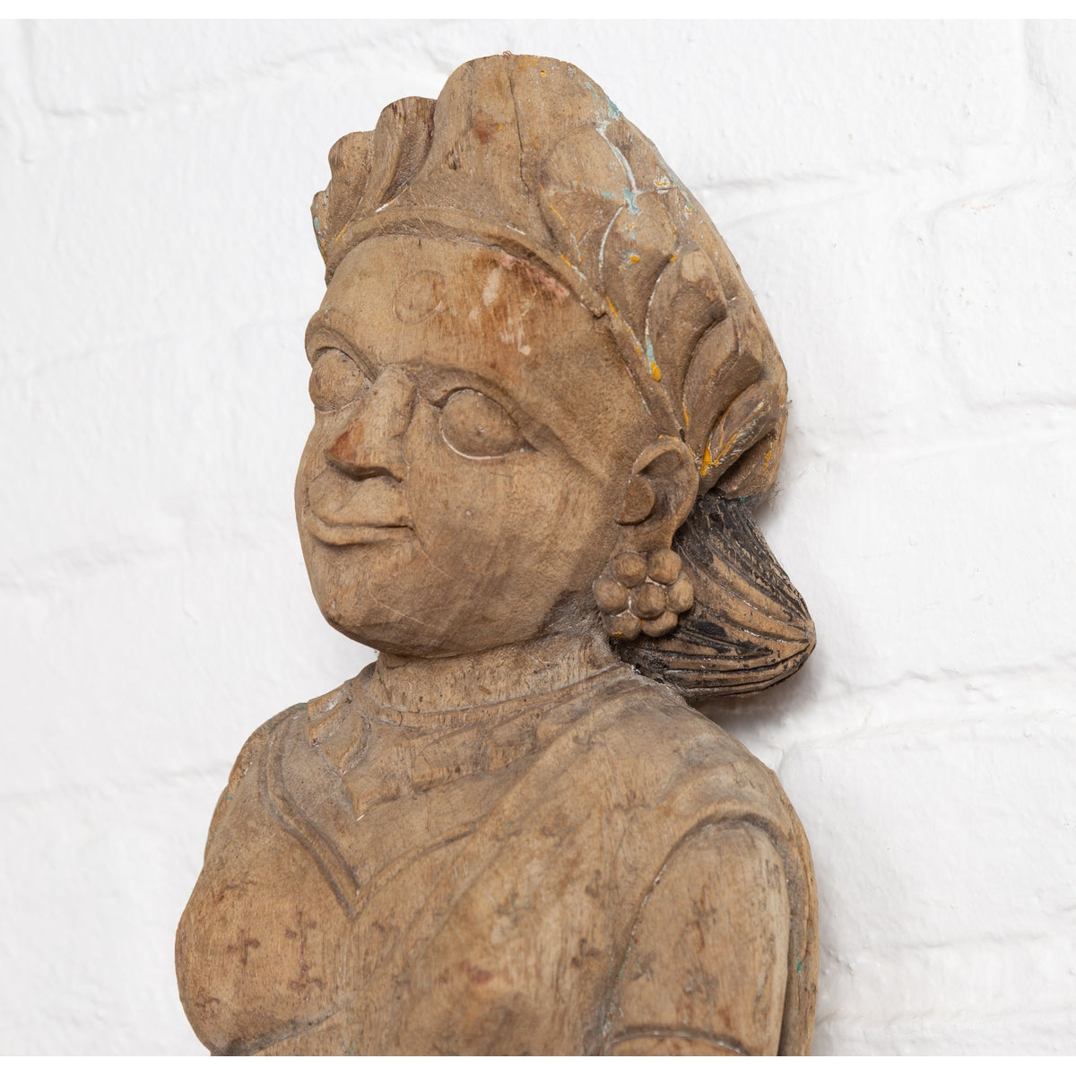 Antique Indian Gujarat Hand Carved Temple Carving Statue Depicting a Woman-5. Asian & Chinese Furniture, Art, Antiques, Vintage Home Décor for sale at FEA Home