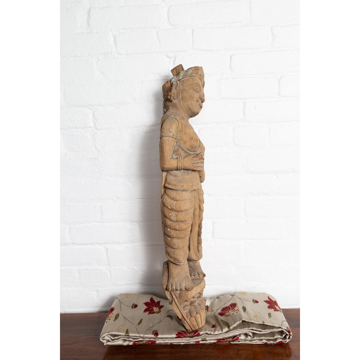 Antique Indian Gujarat Hand Carved Temple Carving Statue Depicting a Woman-9. Asian & Chinese Furniture, Art, Antiques, Vintage Home Décor for sale at FEA Home