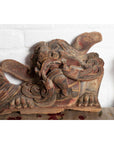 Pair of Chinese 19th Century Hand Carved and Painted Temple Guardian Lions-12. Asian & Chinese Furniture, Art, Antiques, Vintage Home Décor for sale at FEA Home