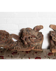 Pair of Chinese 19th Century Hand Carved and Painted Temple Guardian Lions-5. Asian & Chinese Furniture, Art, Antiques, Vintage Home Décor for sale at FEA Home