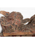 Pair of Chinese 19th Century Hand Carved and Painted Temple Guardian Lions-7. Asian & Chinese Furniture, Art, Antiques, Vintage Home Décor for sale at FEA Home