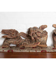 Pair of Chinese 19th Century Hand Carved and Painted Temple Guardian Lions-10. Asian & Chinese Furniture, Art, Antiques, Vintage Home Décor for sale at FEA Home