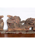 Pair of Chinese 19th Century Hand Carved and Painted Temple Guardian Lions-11. Asian & Chinese Furniture, Art, Antiques, Vintage Home Décor for sale at FEA Home