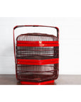 Vintage Chinese Red Lacquered Bird Cage with Handle and Hexagonal Base-10. Asian & Chinese Furniture, Art, Antiques, Vintage Home Décor for sale at FEA Home