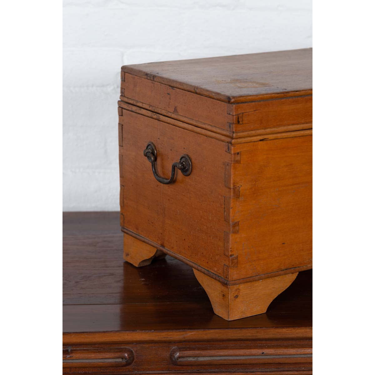 Antique Indonesian Wooden Blanket Chest with Inner Red and Black Lacquered Decor-7. Asian & Chinese Furniture, Art, Antiques, Vintage Home Décor for sale at FEA Home