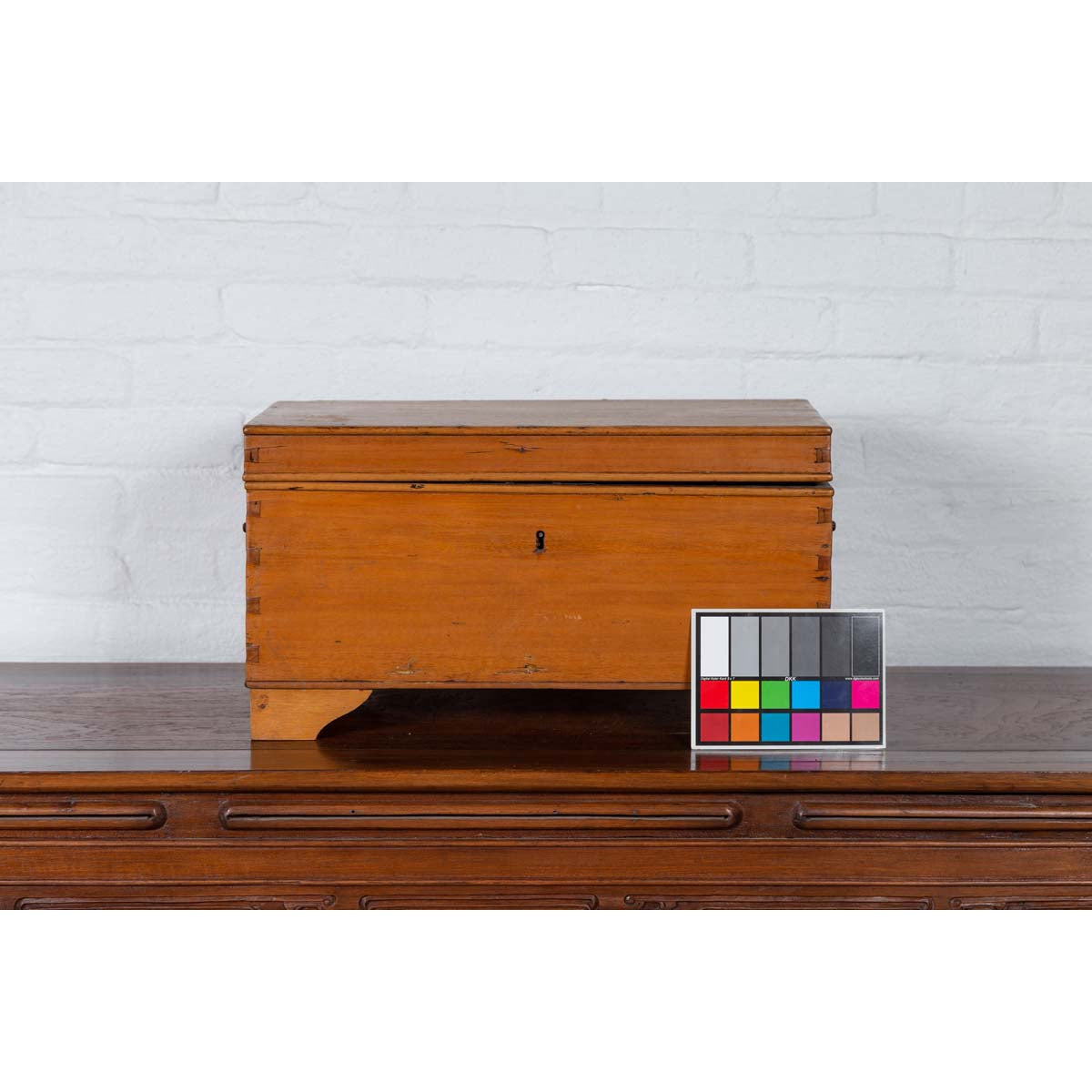 Antique Indonesian Wooden Blanket Chest with Inner Red and Black Lacquered Decor-3. Asian & Chinese Furniture, Art, Antiques, Vintage Home Décor for sale at FEA Home