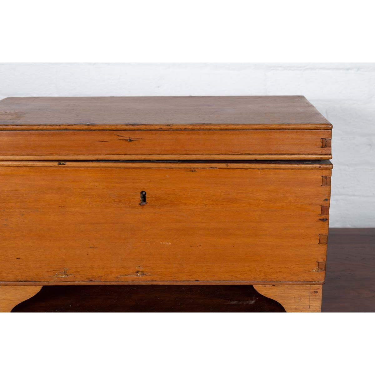 Antique Indonesian Wooden Blanket Chest with Inner Red and Black Lacquered Decor-12. Asian & Chinese Furniture, Art, Antiques, Vintage Home Décor for sale at FEA Home