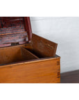 Antique Indonesian Wooden Blanket Chest with Inner Red and Black Lacquered Decor-6. Asian & Chinese Furniture, Art, Antiques, Vintage Home Décor for sale at FEA Home