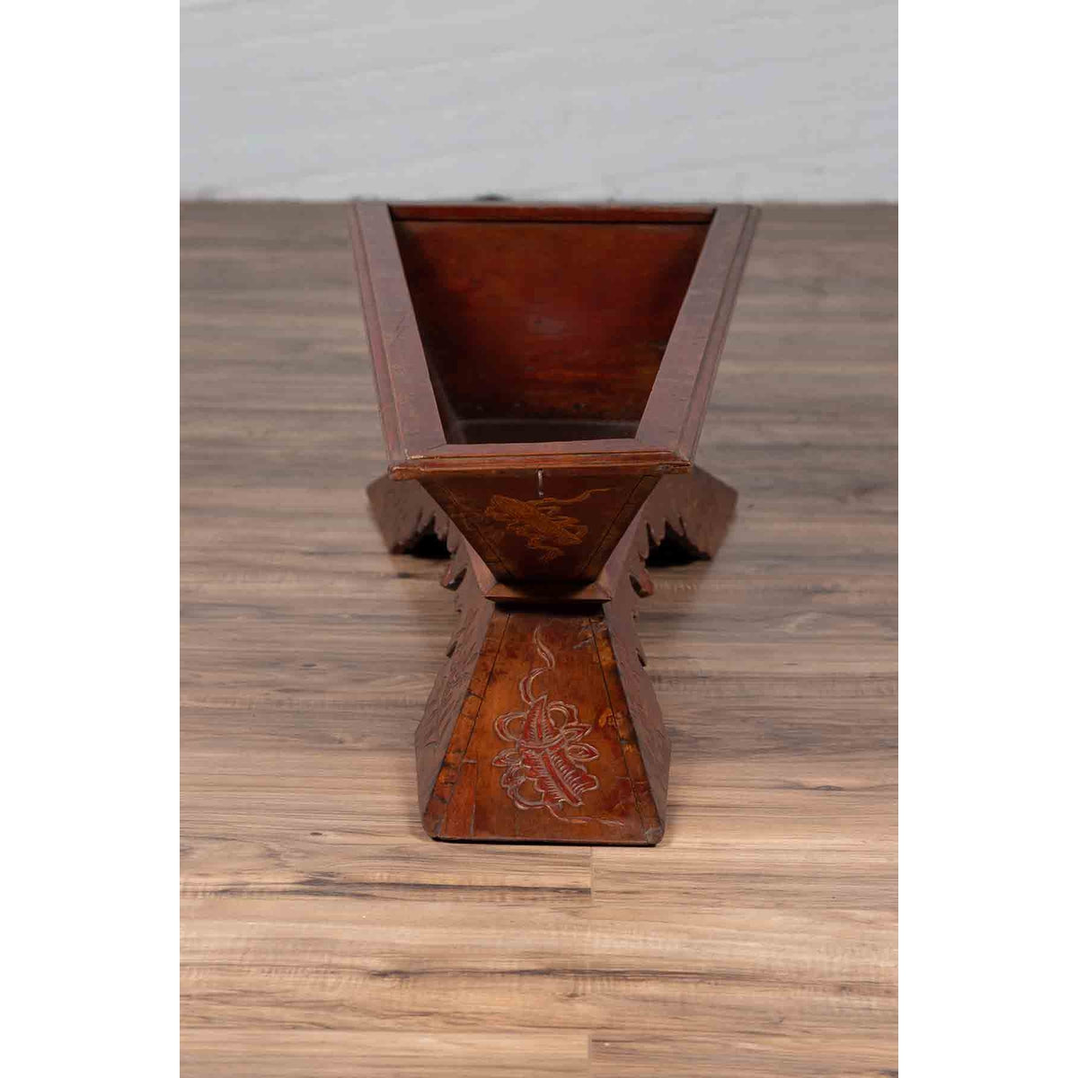Vintage Burmese Prayer Book Holder with Unusual Shape and Carved Pedestal Base-15. Asian & Chinese Furniture, Art, Antiques, Vintage Home Décor for sale at FEA Home